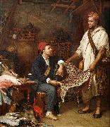 John Evan Hodgson The french naturalist in Algiers oil on canvas